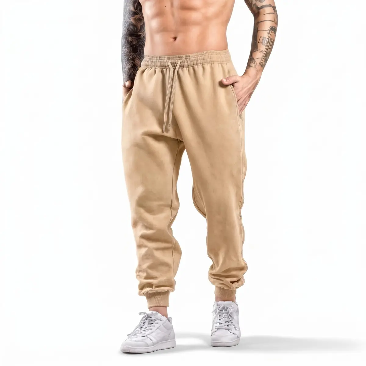 Calça Moletom Flanelado Jogger Skinny Slim Fit Musculação Inverno Academia Fitness Com Bolso Unissex - 1