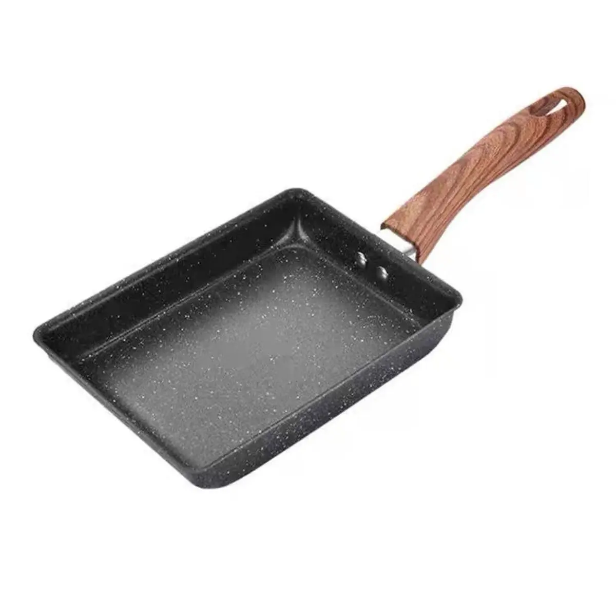 Frigideira 20x15cm De Omelete Japonesa Antiaderente Quadrada Cozinha Cabo De Madeira Fogão a Gás Elétrico Saudável Frita Sem Usar Óleo Durável Premium