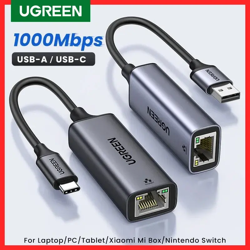 Ugreen usb ethernet adaptador usb 3.0 placa de rede para usb rj45 lan para windows 10 xiaomi mi caixa 3/s nintend switch ethernet usb - 1