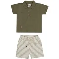 Infantil - Conjunto Menino Polo Verde e Short Listrado Sonho Mágico 1 Verde