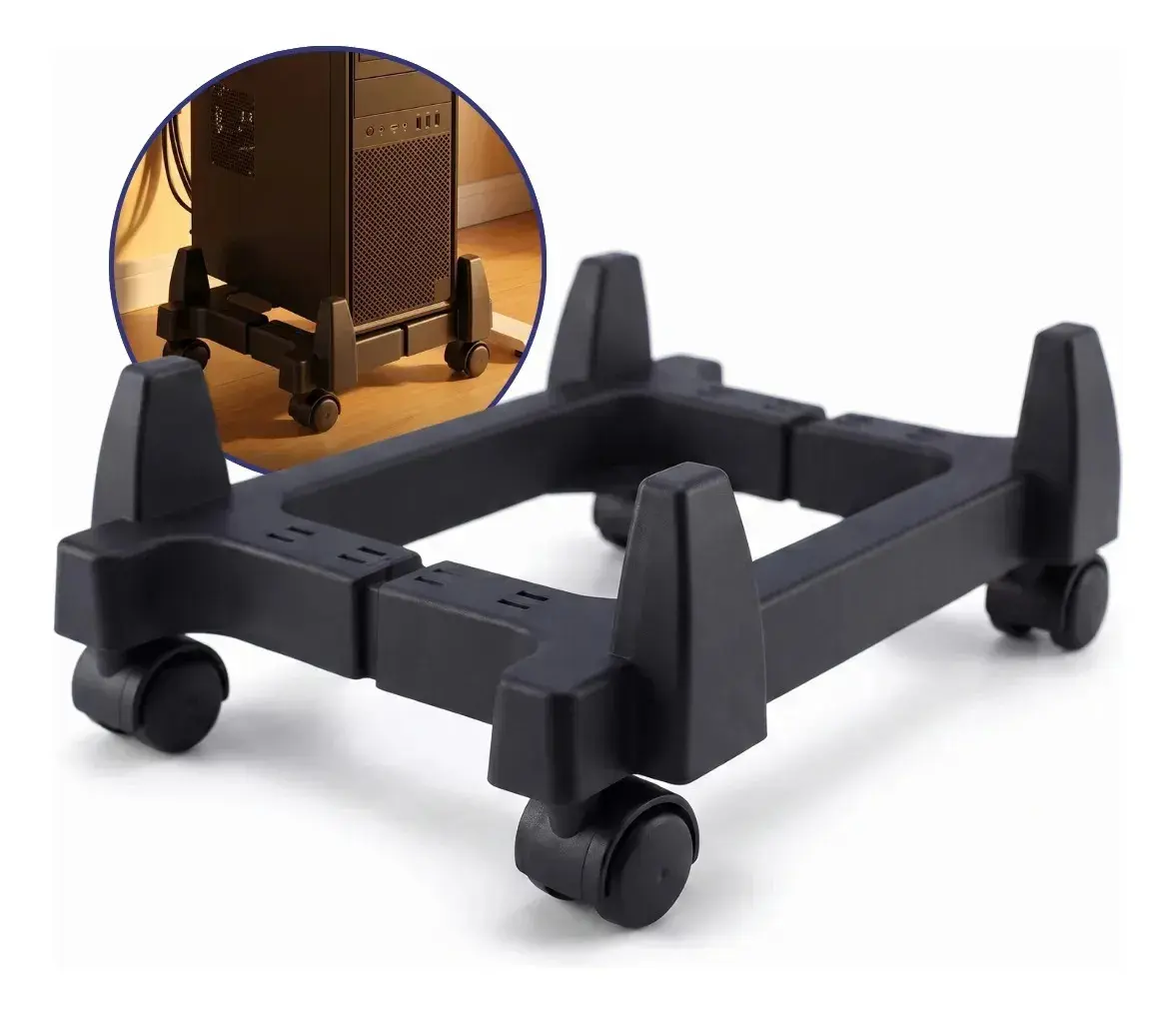 Carrinho para cpu Suporte Nobreak Gabinete com Rodinhas Preto Force Line - 1