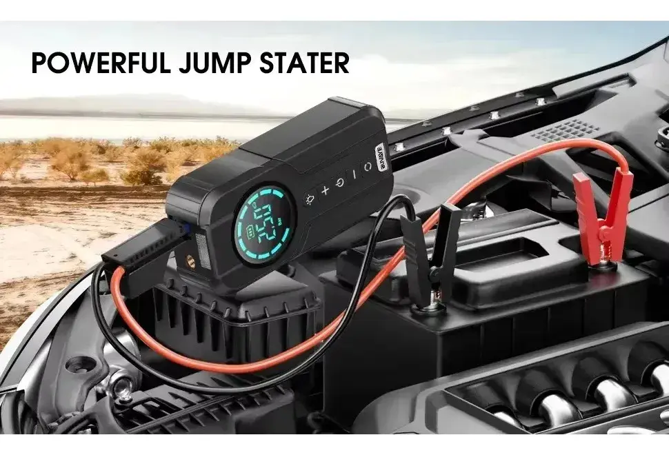Auxiliar Partida Bateria Portátil Compressor Pneu Moto Bike thumbnail 5