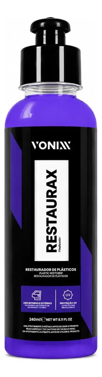 Restaurador Renovador de Plásticos Automotivos Vonixx Restaurax 240ml