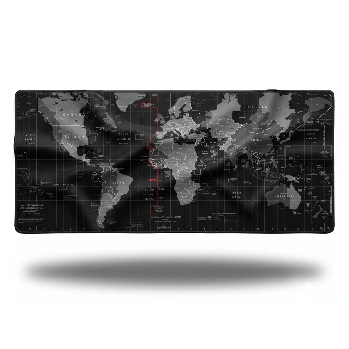 Mouse Pad Mapa Mundi Grande 80x30cm Qualidade Premium