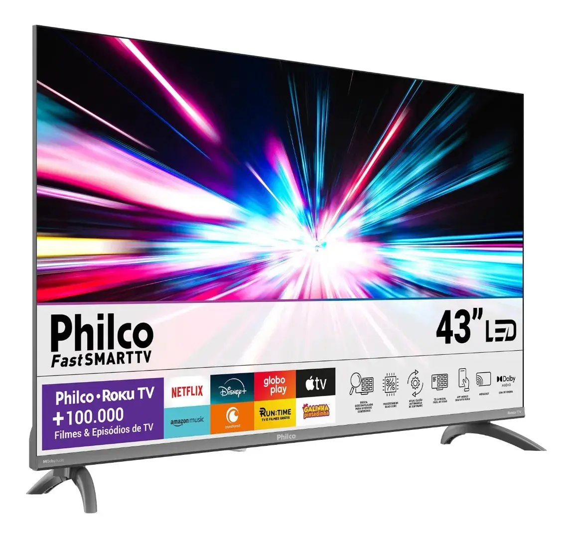 Smart Tv 43'' Philco Full Hd Roku Tv Hdr10 Dolby P43cra thumbnail 3