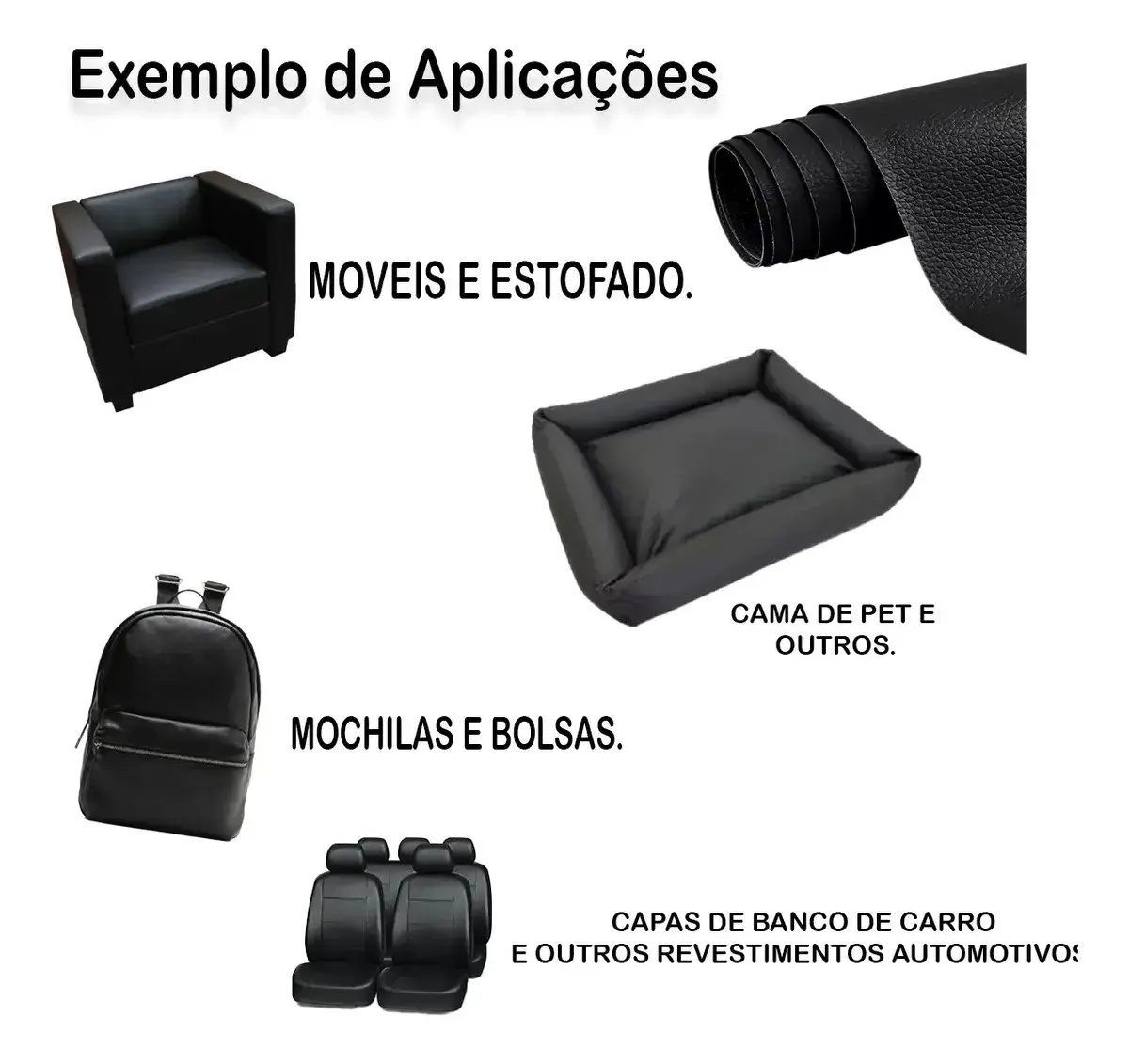 1 Metro - Tecido Courvin Sintético Automotivo Estofado Preto thumbnail 8