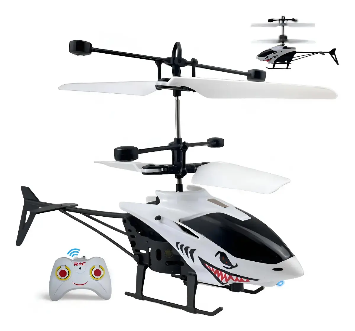 Helicóptero Com Controle Recarregável Brinquedo Presente Cor Branco Fun Game