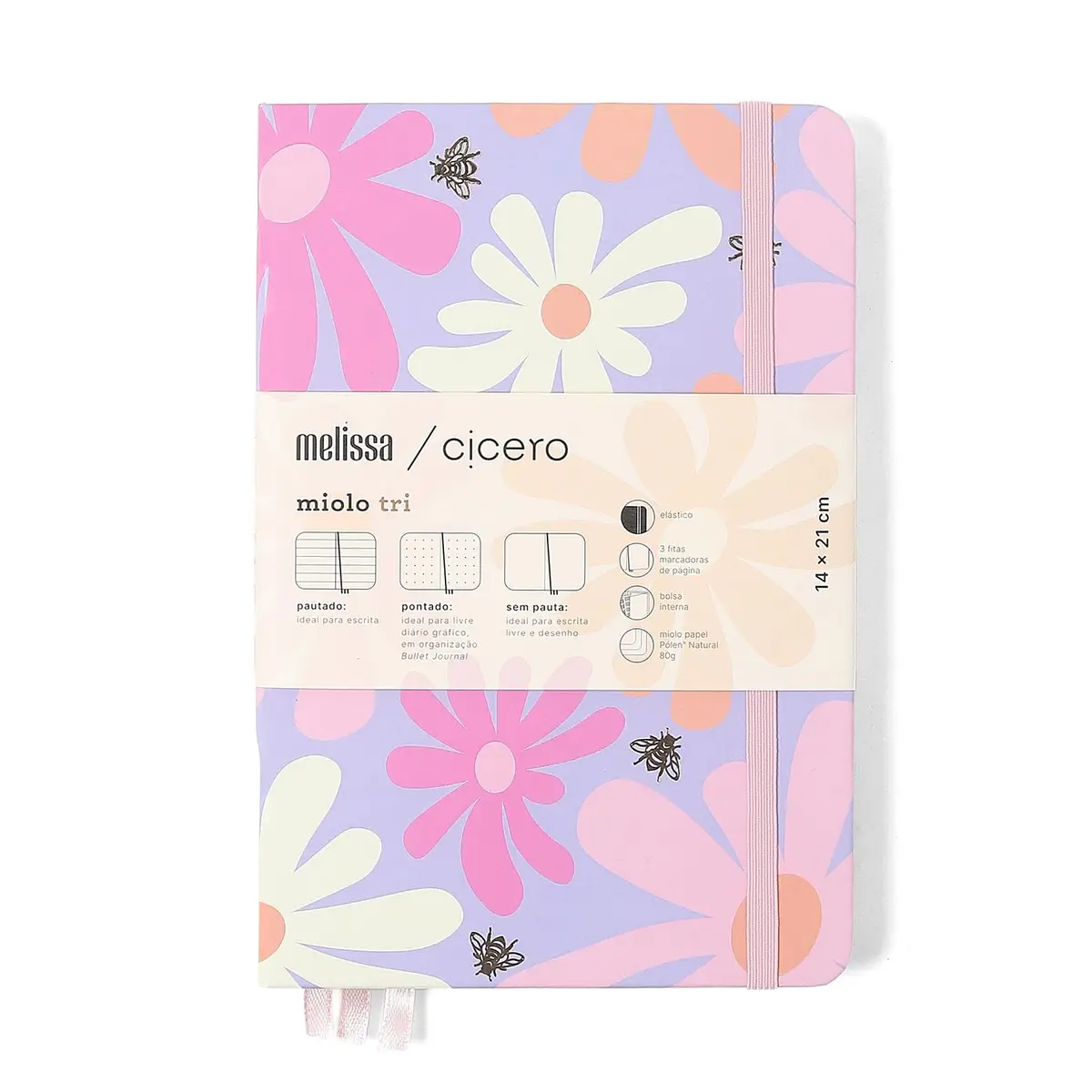 CADERNETA CICEROS MELISSA MIOLO TRI 14X21 COLOR BLOOMY - 1