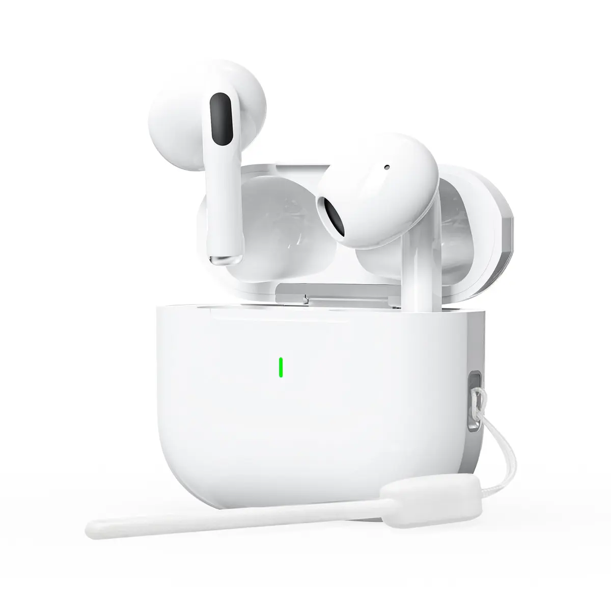 Fone de Ouvido Bluetooth Sem Fio 5.3, Bateria 24H, Modo de Fone Ouvido único e Dois Compatível iOS Android, 360 Estéreo Graves Potentes, Chipset de Redução para Músicas, Chamadas e Games, Branco - 1