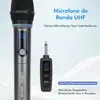 [Do Brasil] Microfone Sem Fio Profissional Duplo UHF RGB Karaoke Coibeu - 1