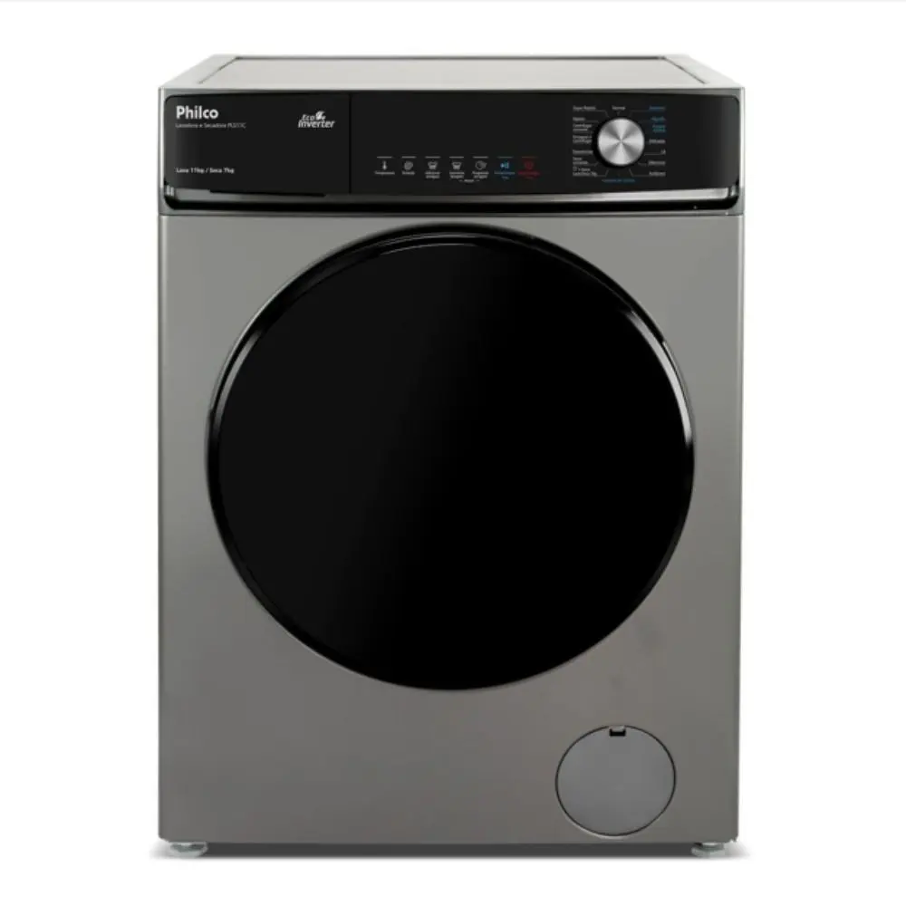Lava e Seca Philco 16 Programas Eco Inverter 11kg Titânio PLS11C - 1