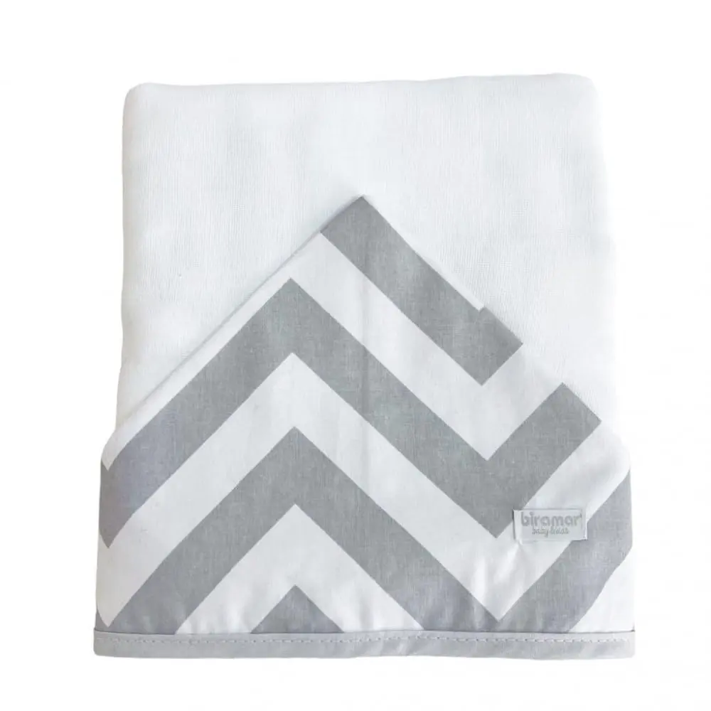 Biramar Baby Toalha De Banho Para Bebê Fralda Com Capuz Brooklyn Chevron Cinza Cinza