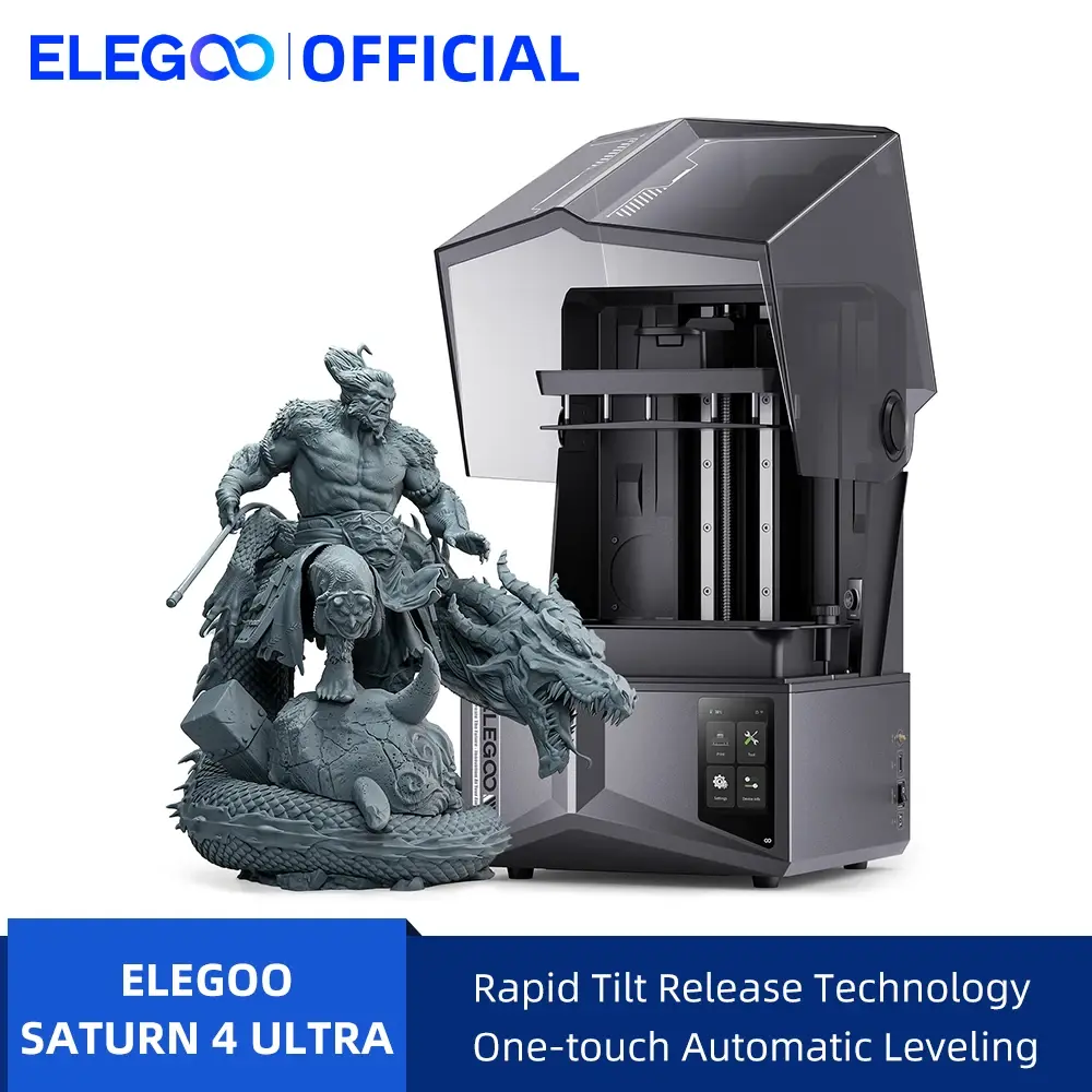 PRÉ-VENDA Impressora 3D ELEGOO SATURN 4 ULTRA com Nivelamento Automático, Velocidade Alta de até 150mm/H, Volume de Impressão 8.62x4.84x8.6 polegadas - 1