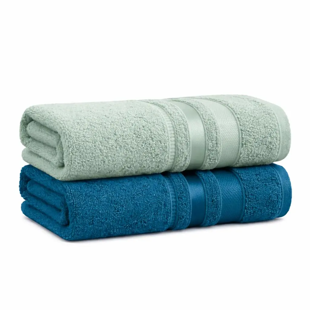 Kit C/2 Toalhas De Banho Marselha 100% Algodão Alta Absorção 70cm x 140cm (Minti - Azul Petroleo)