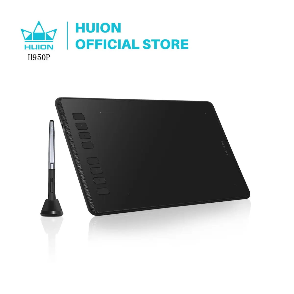 Huion ultralight comprimidos gráficos h640p h950p tablet digital desenho caneta tablet tablet com bateria-livre stylus para o telefone android do pc mesa digitalizadora
