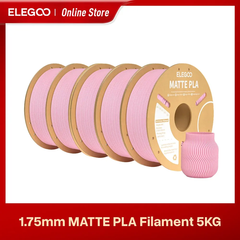 ELEGOO Filamento Matte PLA 1KG para Impressora 3D FDM PLA Elegoo Filamento de Impressora 3D Precisão Dimensional +/- 0,02mm - 1