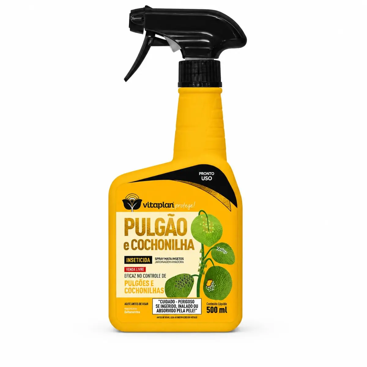 Spray Inseticida Natural Mata Pulgão e Cochonilha 500ml Pronto Uso Protege - Vitaplan