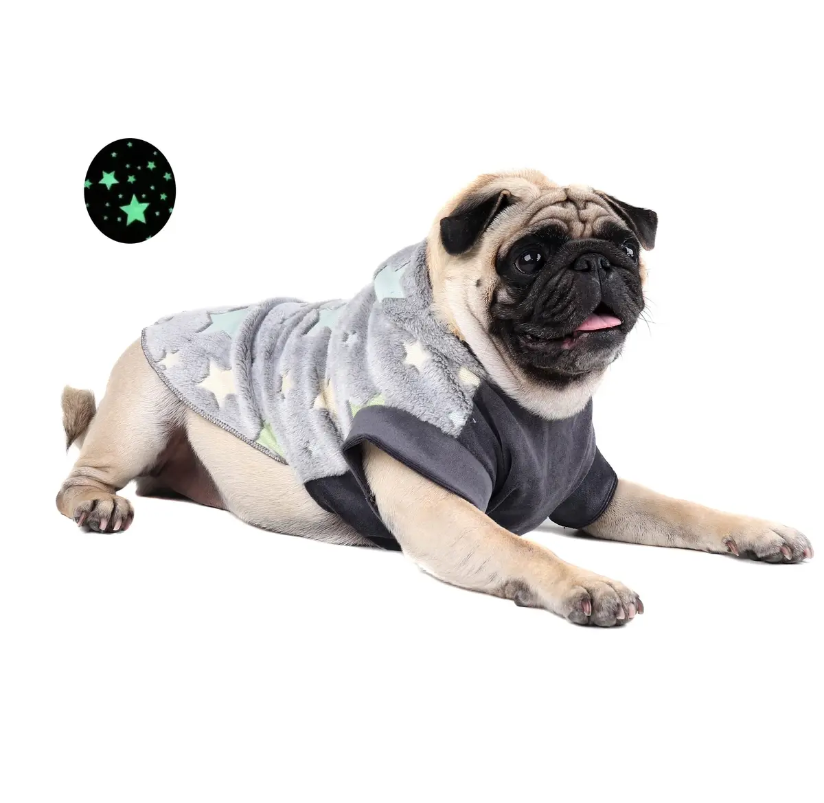 Pickorruchos Roupa Felpuda Puppy Magic Brilha no Escuro p/cães, Grafite, 04 - 1