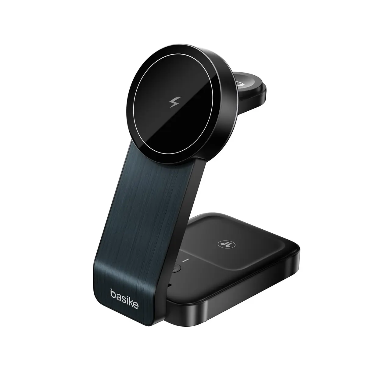 Carregador Sem Fio 3 em 1 15W Dobrável Rápido, Estação Indução Wireless, Compatível com iPhone, iWatch e AirPods, WXC149-preto