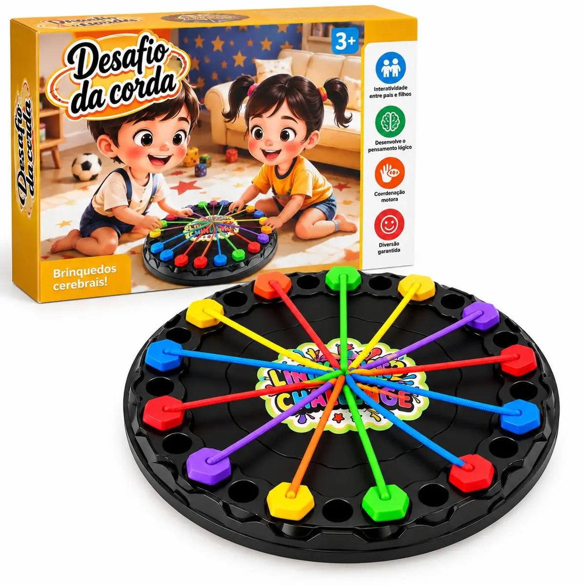 Jogo da Corda Colorida de Estratégia Raciocínio e Habilidade - Jogo da Cordinha