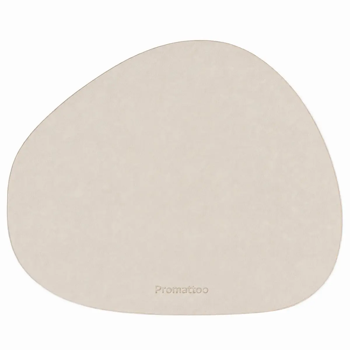 PROMATTOO Mouse Pad Antiderrapante, Impermeável e Lavável | Couro Sintético de PVC, 22 x 18 cm, 2 mm, para Home Office e Estudo, Bege Acinzentado