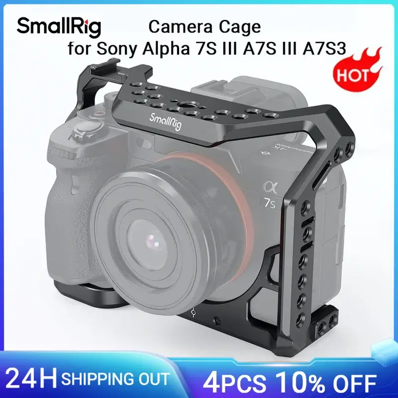 Smallrig a7s3 a7siii dslr gaiola para sony alpha 7s iii câmera gaiola com montagem de sapata fria e trilho nato vídeo diy gaiola rig 2999