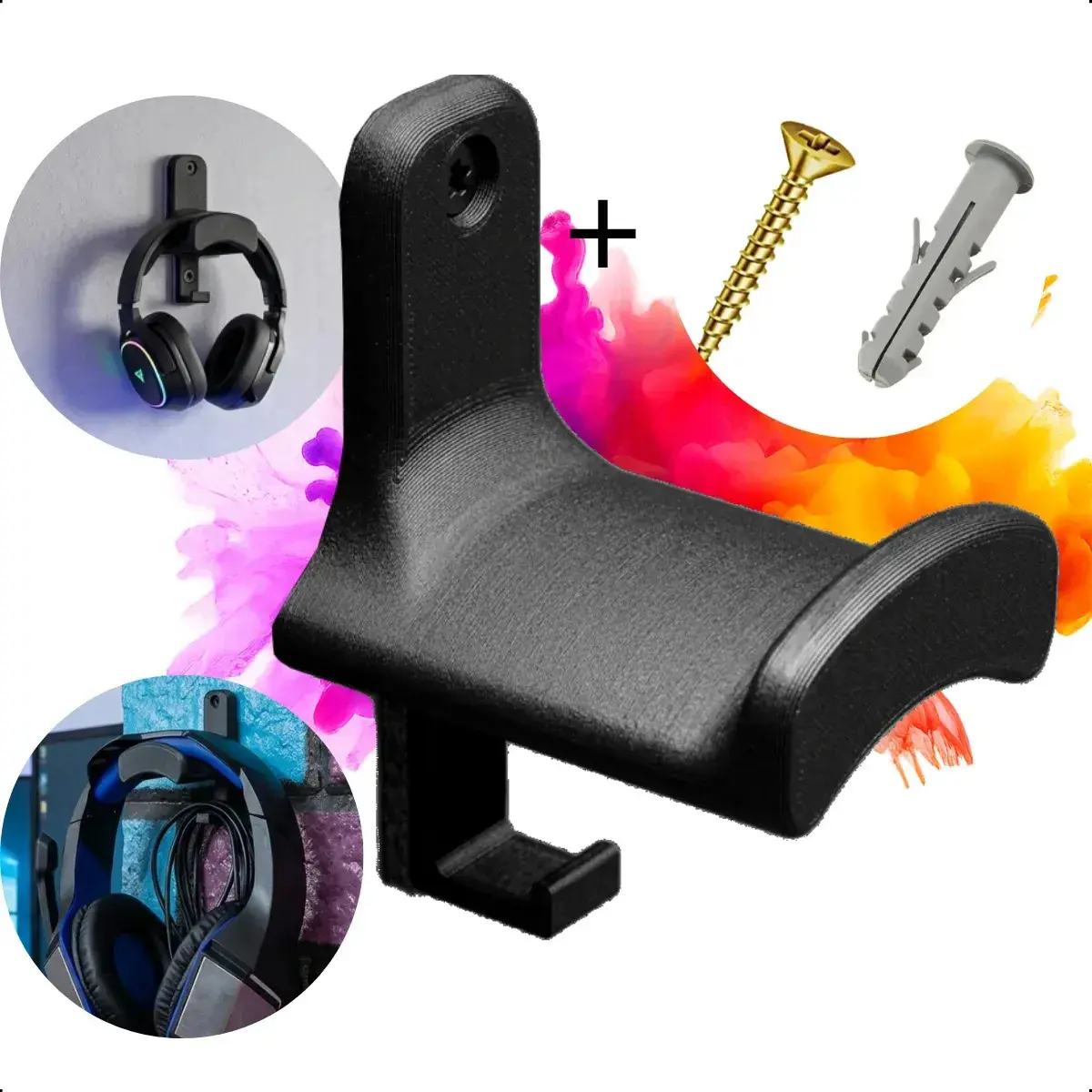 Suporte Gancho Headset Fone Gamer Cabo Fone Ouvido Headphone
