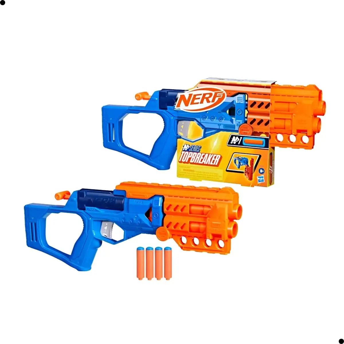 Nerf N Series Topbreaker, Lançador em plástico azul e laranja com 4 dardos - 1