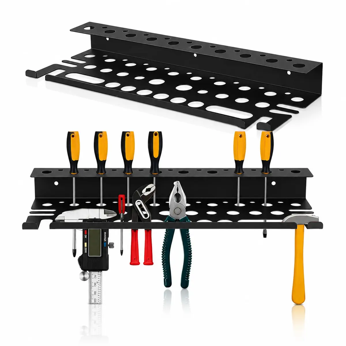 Caixa de Armazenamento de Chave de Fenda Montada na Parede de 40 cm, Adequada para Chave de Fenda e Suporte de Armazenamento de Alicates, Adequada para Bancada de Trabalho, Garagem, Armazém