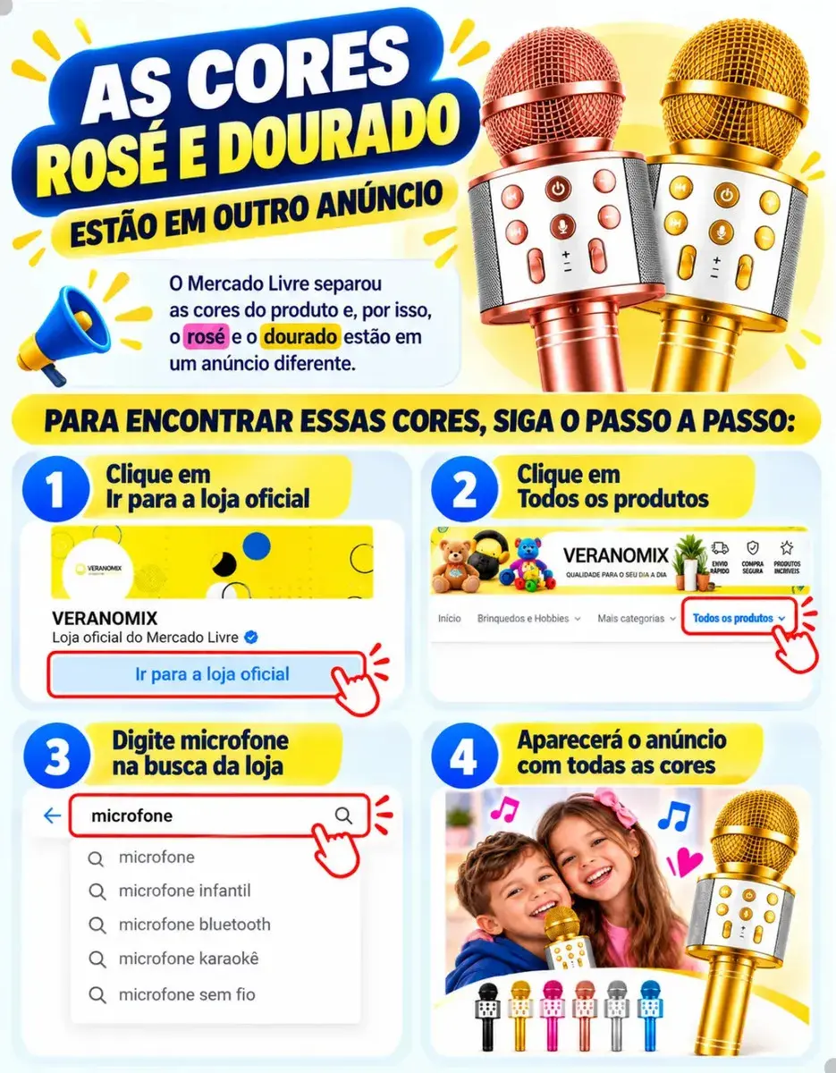 Microfone Infantil Bluetooth S/ Fio Karaoke Que Muda A Voz Preto thumbnail 3
