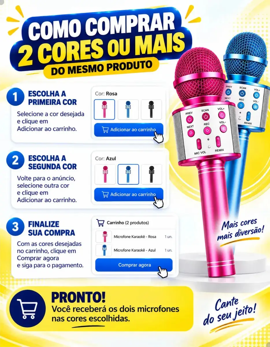 Microfone Infantil Bluetooth S/ Fio Karaoke Que Muda A Voz Preto thumbnail 7