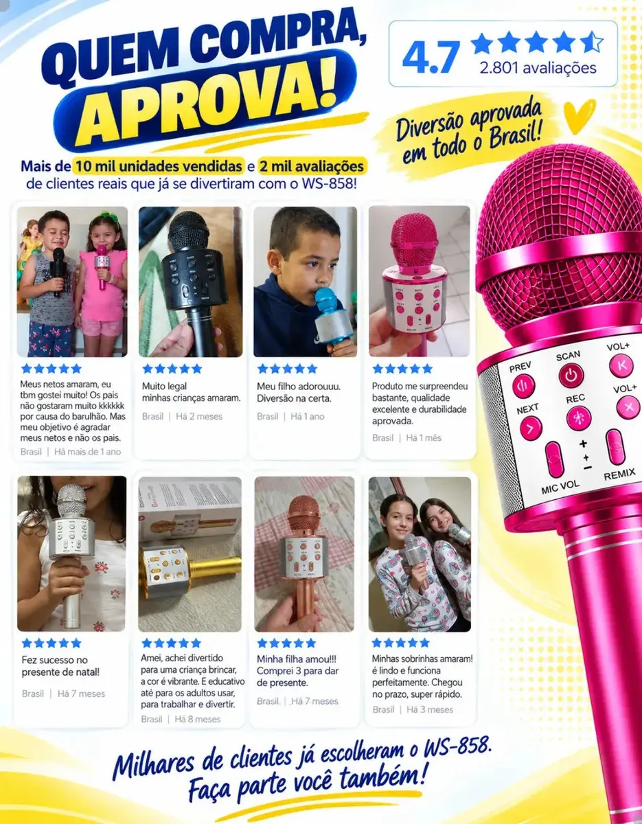 Microfone Infantil Bluetooth S/ Fio Karaoke Que Muda A Voz Preto thumbnail 8