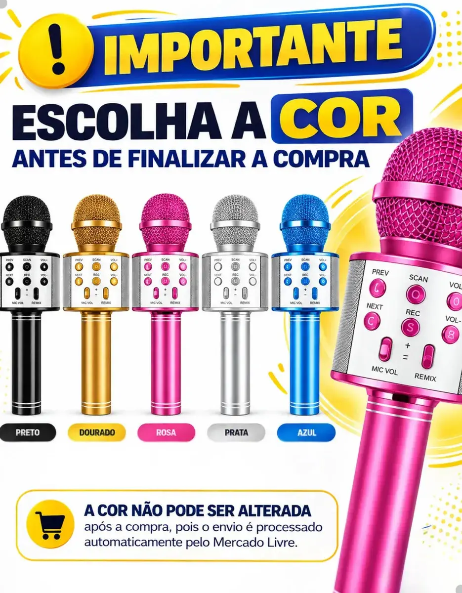 Microfone Infantil Bluetooth S/ Fio Karaoke Que Muda A Voz Preto thumbnail 9
