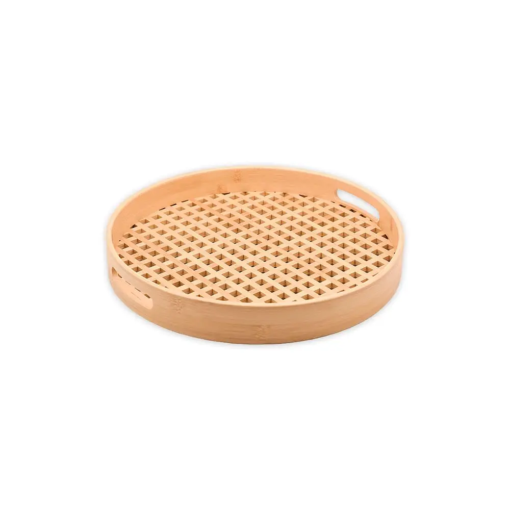 Oikos - Bandeja de Bambu Vazada Redonda 35cm