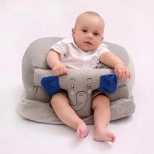 Assento de Bebê Cadeirinha Apoio Confortável Infantil Cinza com Azul - 1