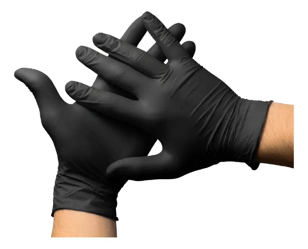 Luva Nitrílica Black S/ Pó Alimento Tattoo Manicure Preta Cx Tamanho Ep