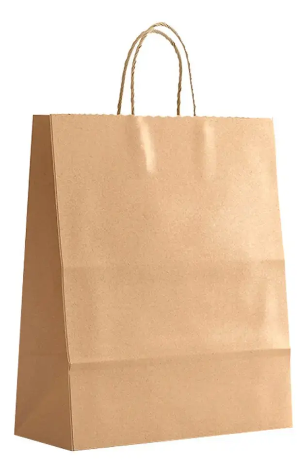 Sacola De Papel P 18x22x10cm 50und Kraft Resistente Com Alça Liso