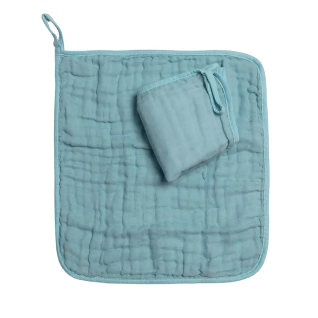 Paninho de Boca Papi Baby Soft Premium com Prendedor de Chupeta Cores 35 cm x 30 cm 2 Unidades, Azul
