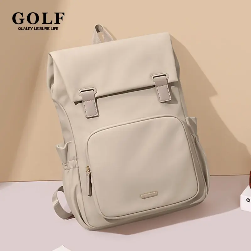 Mochila feminina de golfe antirroubo, mochila para laptop, com compartimento de 16 espaços, elegante, fofa, bolsa de viagem para notebook, à prova d'água