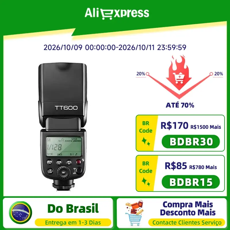 Godox TT600 TT600-S 2.4G sem fio GN60 Master/Slave Camera Flash Speedlite para Canon Nikon Sony Pentax Olympus Fuji