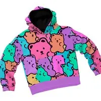 Infantil - Moletom Masculino Feminino Capuz e Bolso Personagem Carinhosos Ursinhos Coloridos