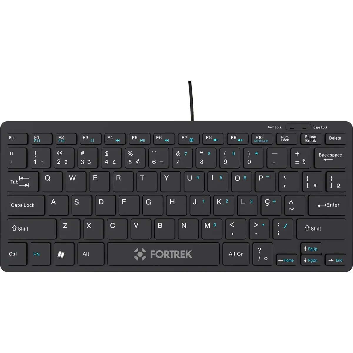 Teclado Mini Office Fortrek K13 USB ABNT2 Preto