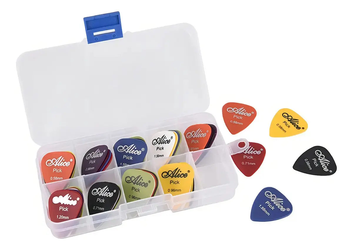 Kit 50 Palhetas Alice Guitarra Violão Baixo ABS Espessuras Diversas - 1