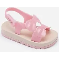 sandália infantil com laços zaxy rosa