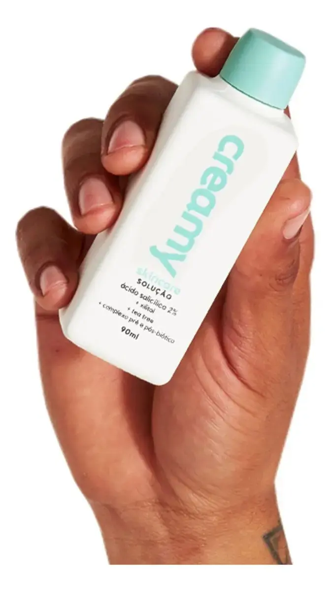 Creamy skincare ácido salicílico 90ml | tônico antioleosidade, rápida absorção, diminui o brilho excessivo, diminui os cravos | peles mistas, oleosas, noturno e diurno thumbnail 3