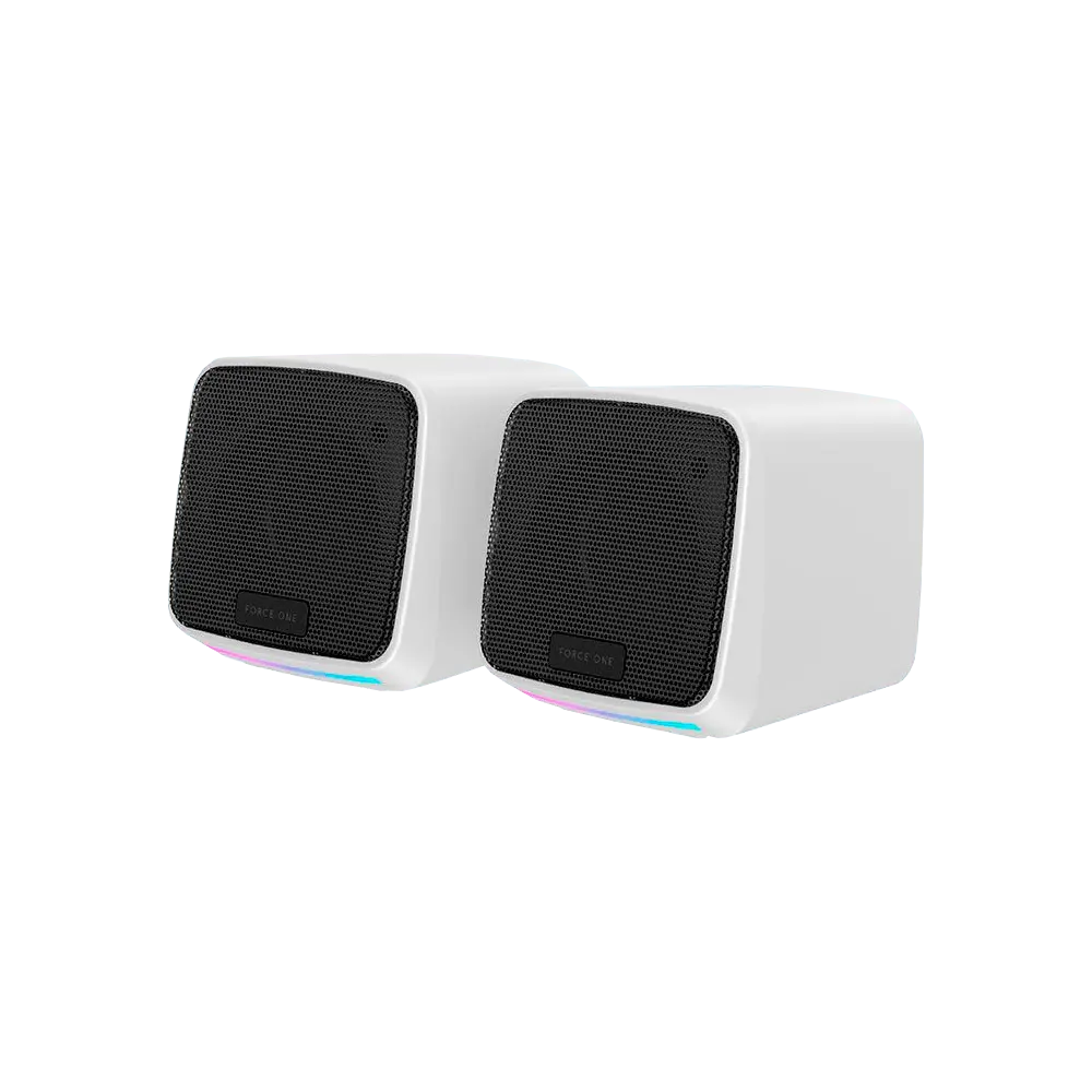 Caixa de Som Force One Explorer White, RGB, USB e P2, Drivers de Áudio de 52mm, Potência de 3W, FR.AU.EX.02 - 1