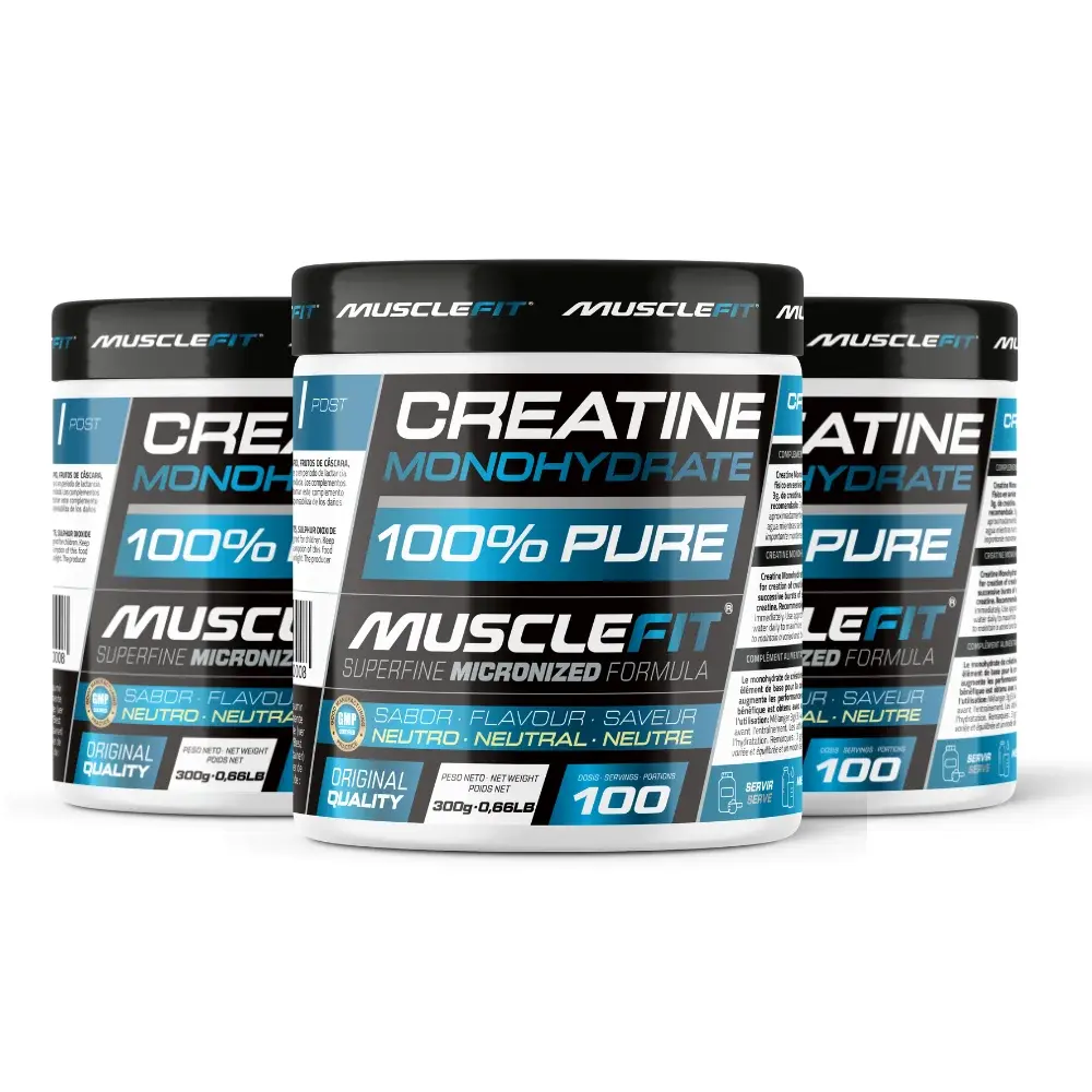 Pack 3 Creatina Monohidratada Micronizada - MuscleFit │ Pacote Super Poupança │ MuscleVip
