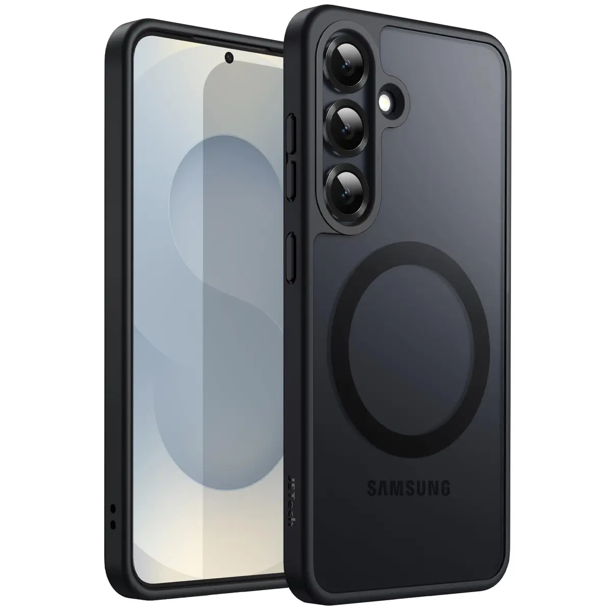 JETech Capa Magnética para Samsung Galaxy S25, Preto | Compatível com MagSafe, Parte Traseira Fosca Translúcida, Proteção À Prova de Choque