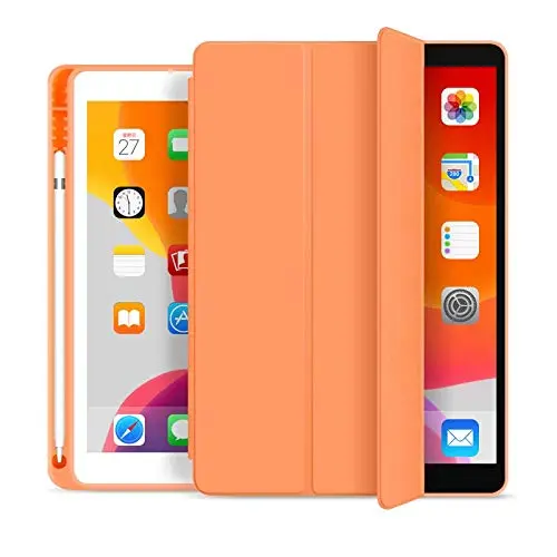 Capa iPad 7a, 8a e 9a Geração 10.2″ WB - Premium Slim Antichoque com Compart. para Pencil - Laranja