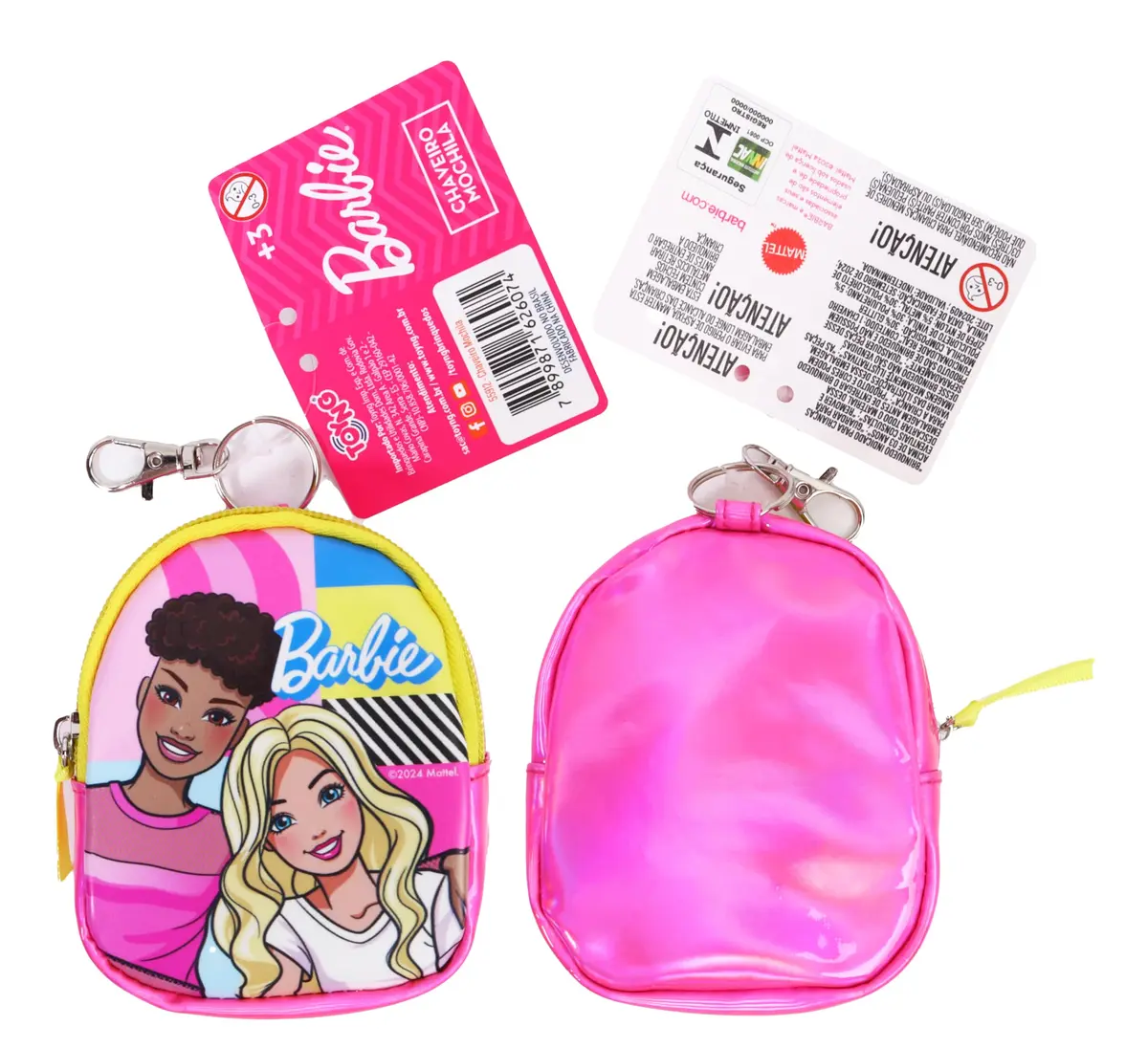 Toyng Chaveiro Bolsinha Barbie, Modelo Sortido, Acessório Infantil para Mochila, Bolsa e Passeios